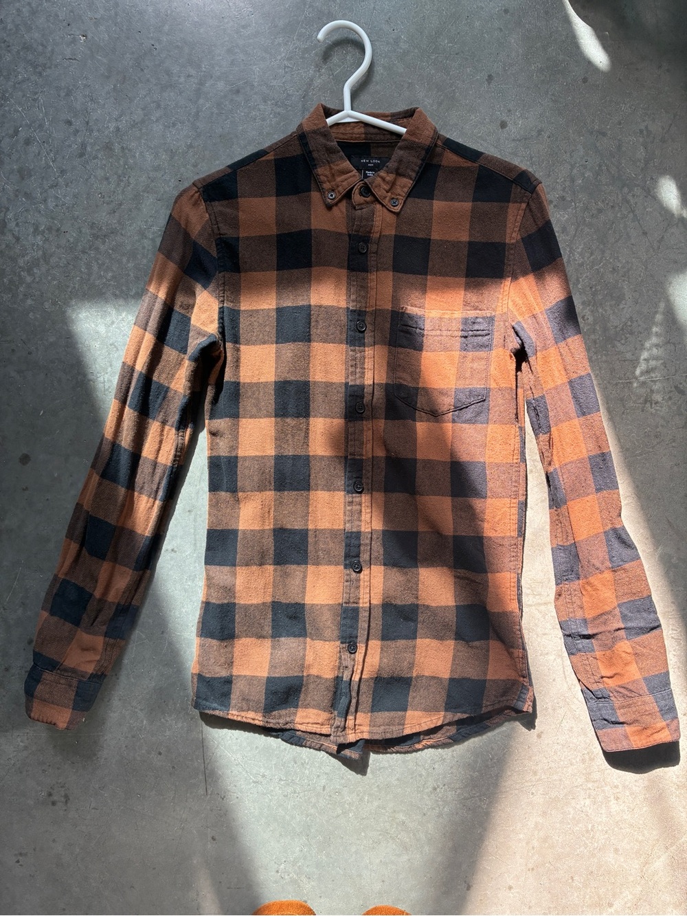 Men's Brown & Black flannel Button-Down Shirt
